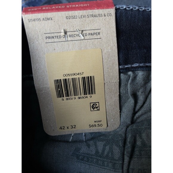 Levi’s 559 Relaxed Straight Men’s Stretch Denim Jeans Size 42x32 - Picture 9 of 15
